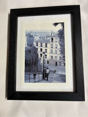 Vintage Paris Montmartre Framed Art Print Black Wood Frame French Wall Decor